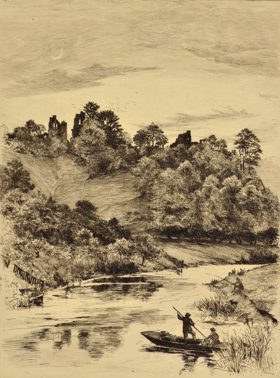 La Colomba: Castello di Tutbury, c.1880 (incisione) da Edward Slocombe