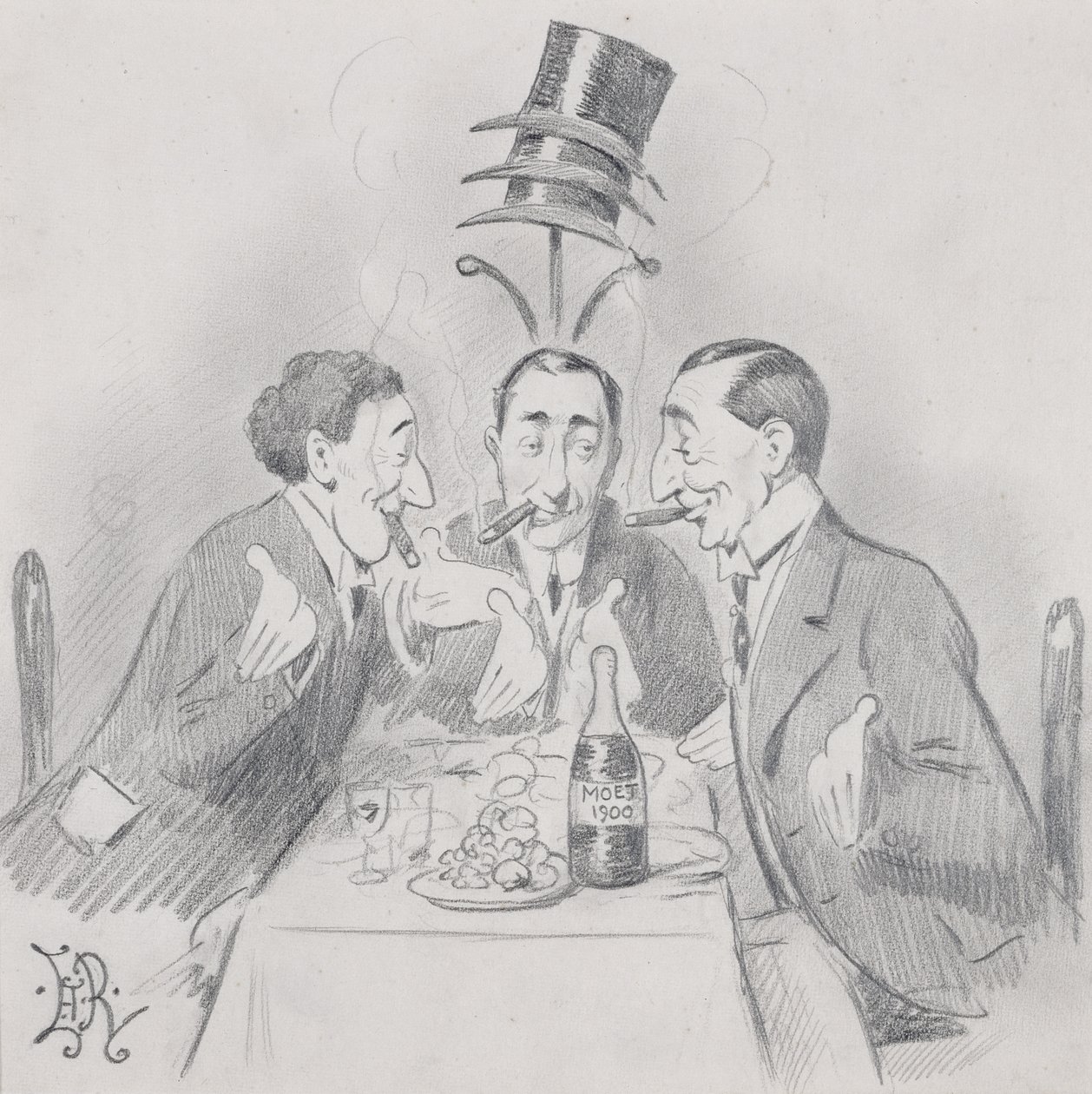 Un pranzo celebre a tre (I tre Isaacs) 1900 da Edward Tennyson Reed