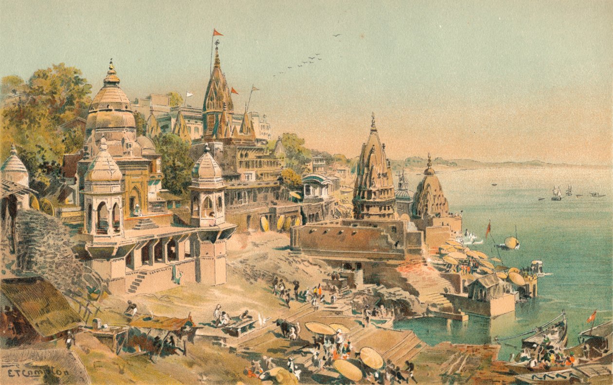 Benares sul Gange, 1892, 1904 da Edward Theodore Compton