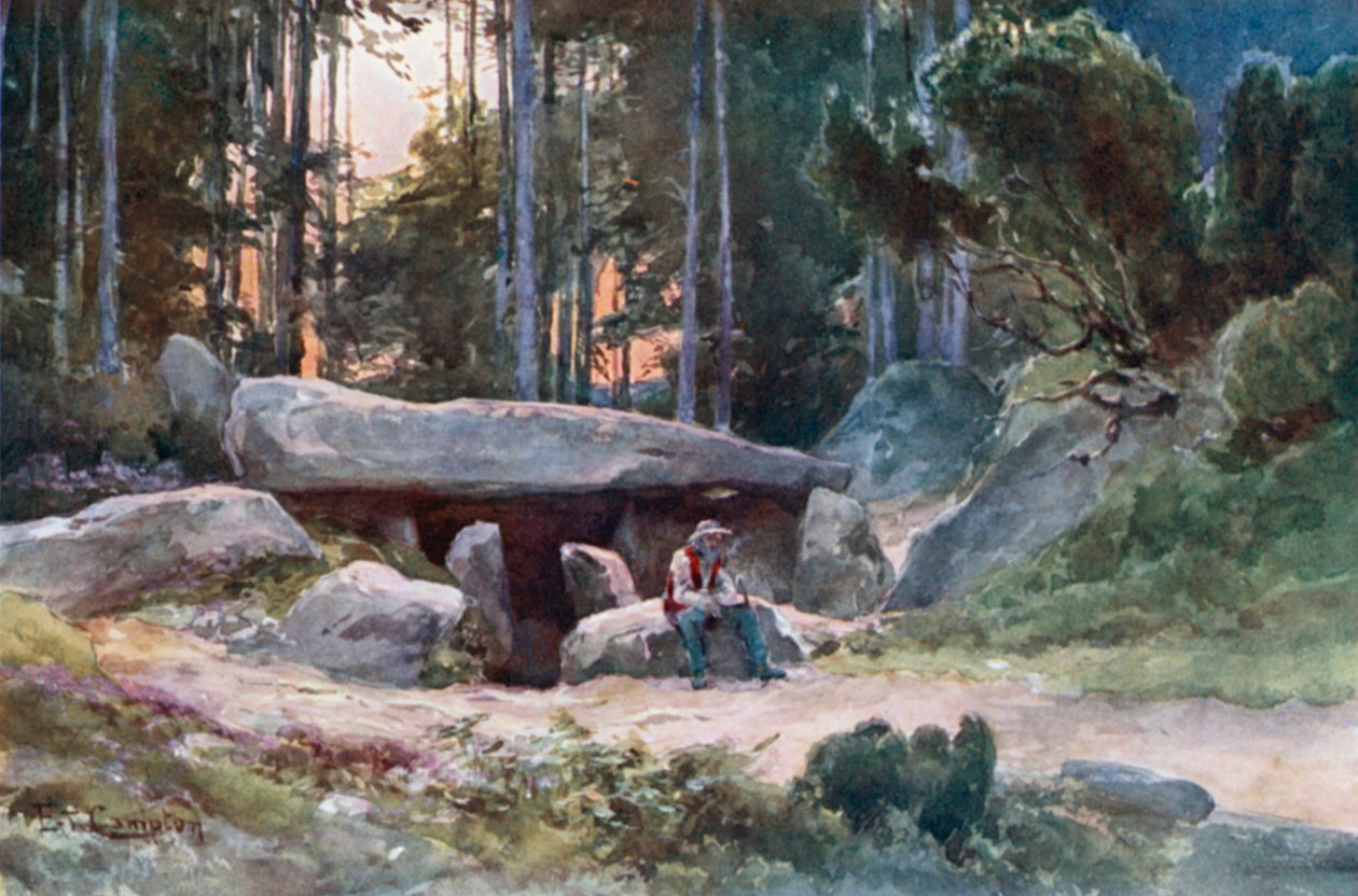 Dolmen nella Luneburger Haide (litografia a colori) da Edward Theodore Compton