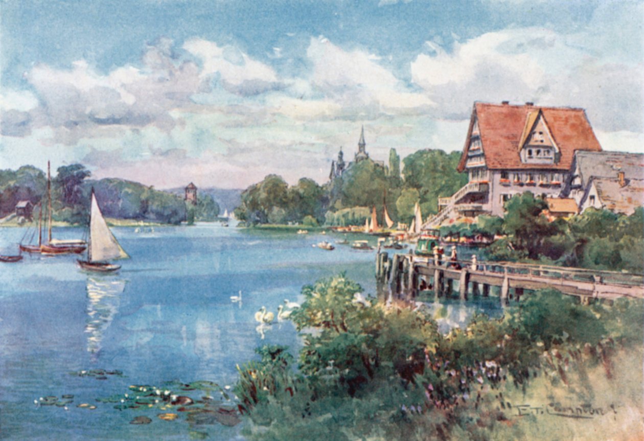 Kleiner Wannsee, vicino a Berlino (litografia a colori) da Edward Theodore Compton