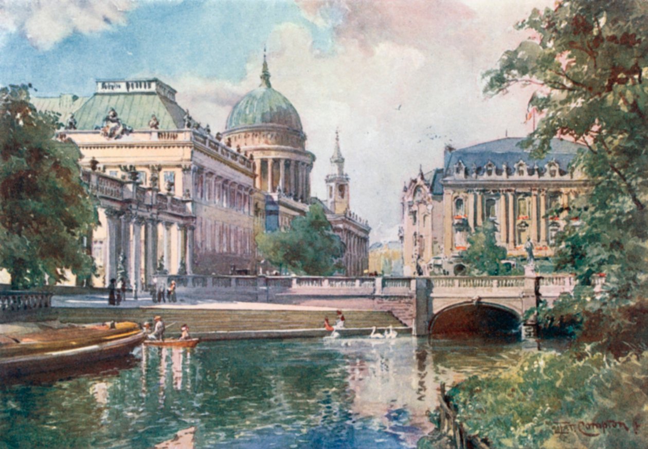 Potsdam - Palazzo imperiale (litografia a colori) da Edward Theodore Compton