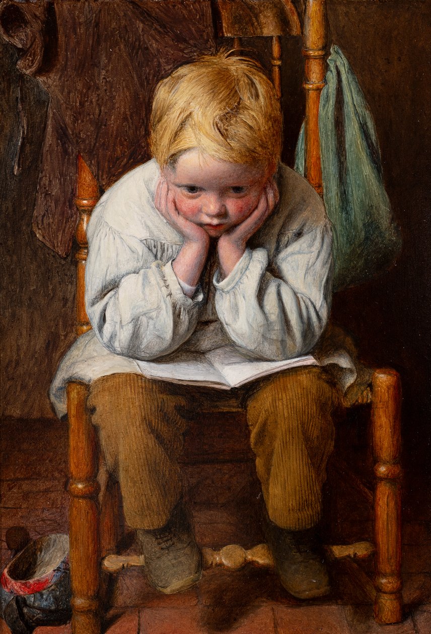 Imparare a memoria (olio su tavola) da Edward Thompson Davis