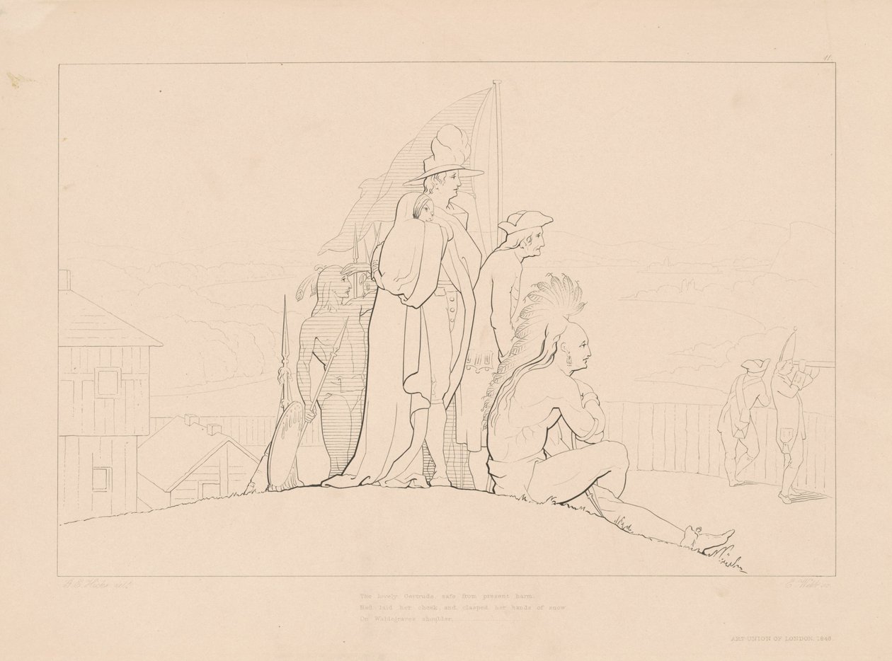 La bella Gertrude, al sicuro dal pericolo presente da Edward Webb, after George Elgar Hicks