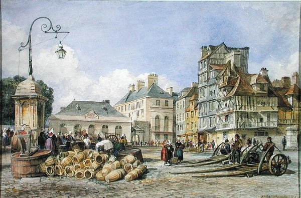 Piazza del mercato sul continente da Edward William Cooke