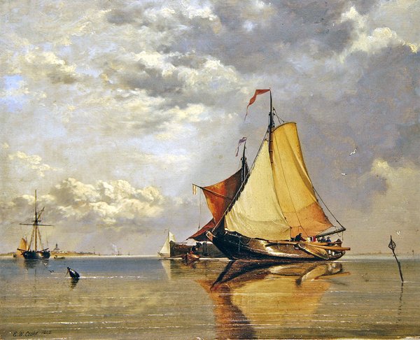Barche olandesi al largo di Fort Lillo, foce della Schelda da Edward William Cooke