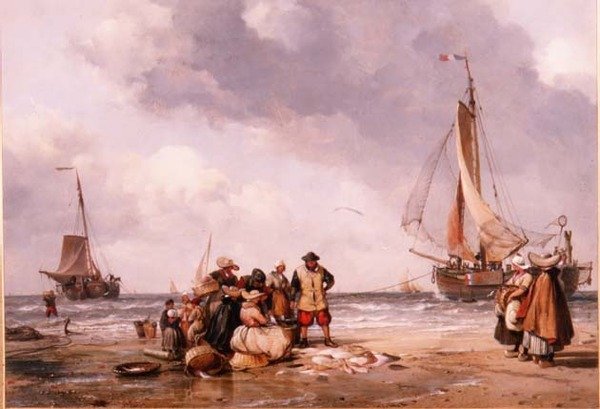 Pescatori che contano il pescato da Edward William Cooke