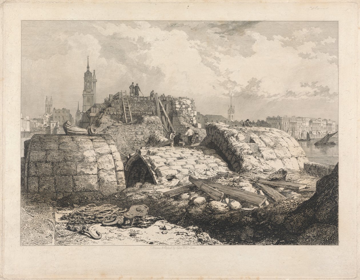 London Bridge - demolizione da Edward William Cooke