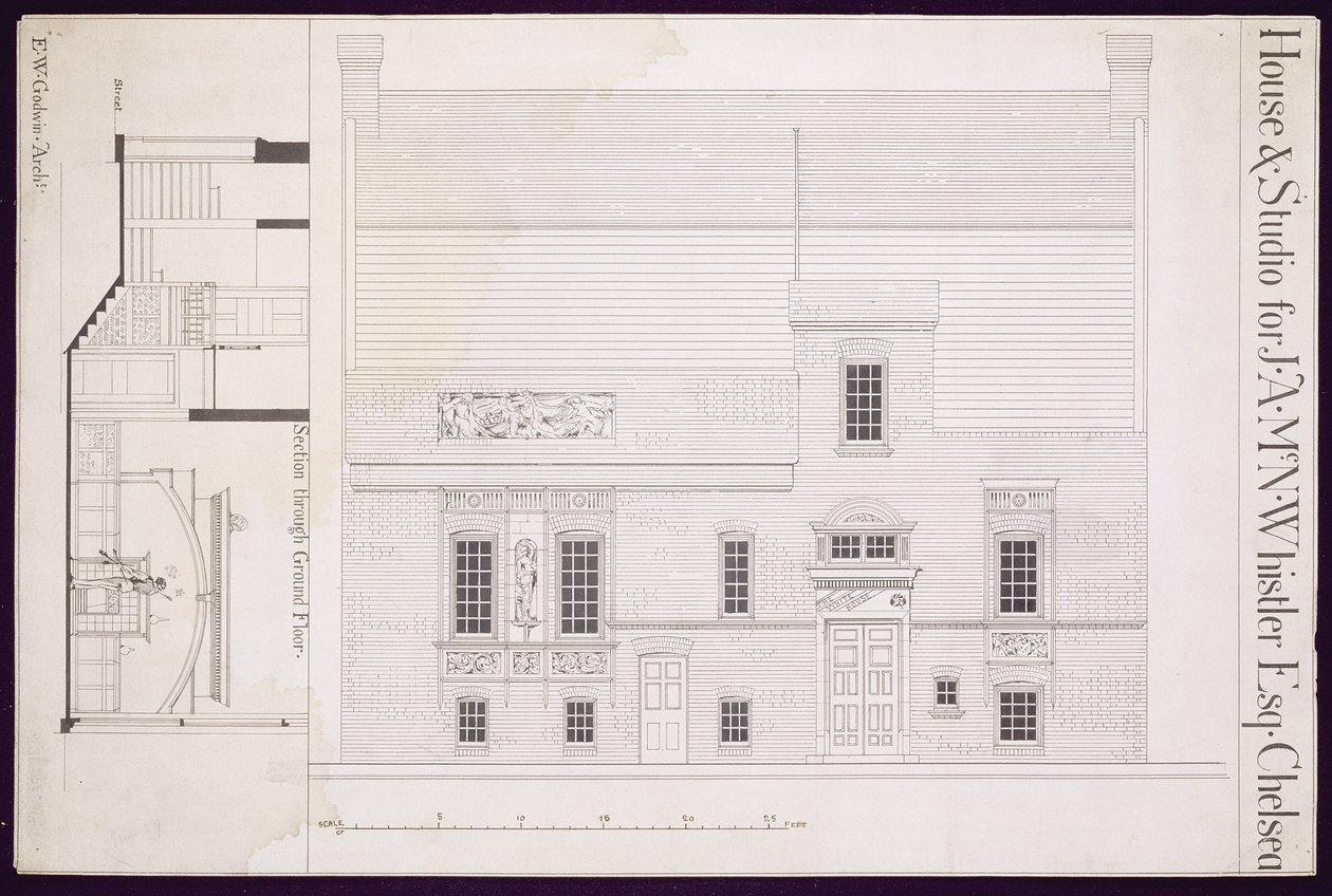 Progetto per Casa e Studio per J.A.M. Whistler Esq, Chelsea, c.1877-78 da Edward William Godwin