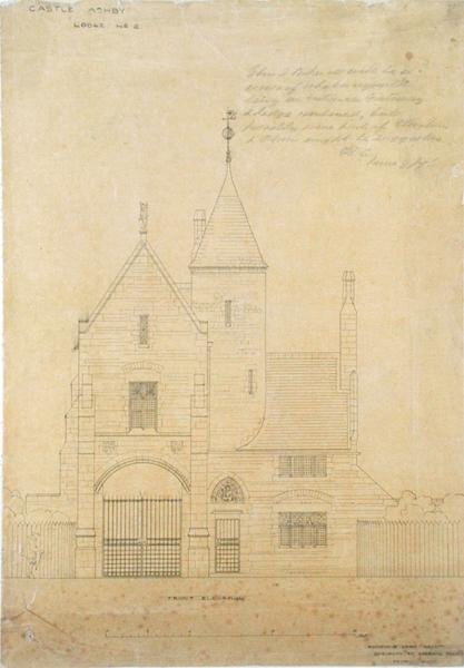 Elevazione frontale di Castle Ashby, Lodge No.2 da Edward William Godwin