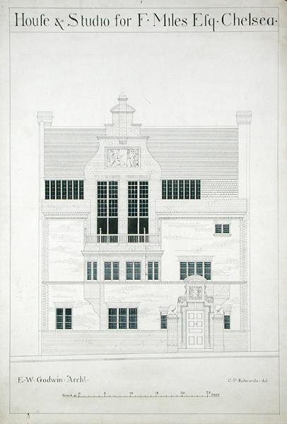 Casa e Studio per F. Miles Esq, Chelsea, inciso da C.P. Edwards da Edward William after Godwin