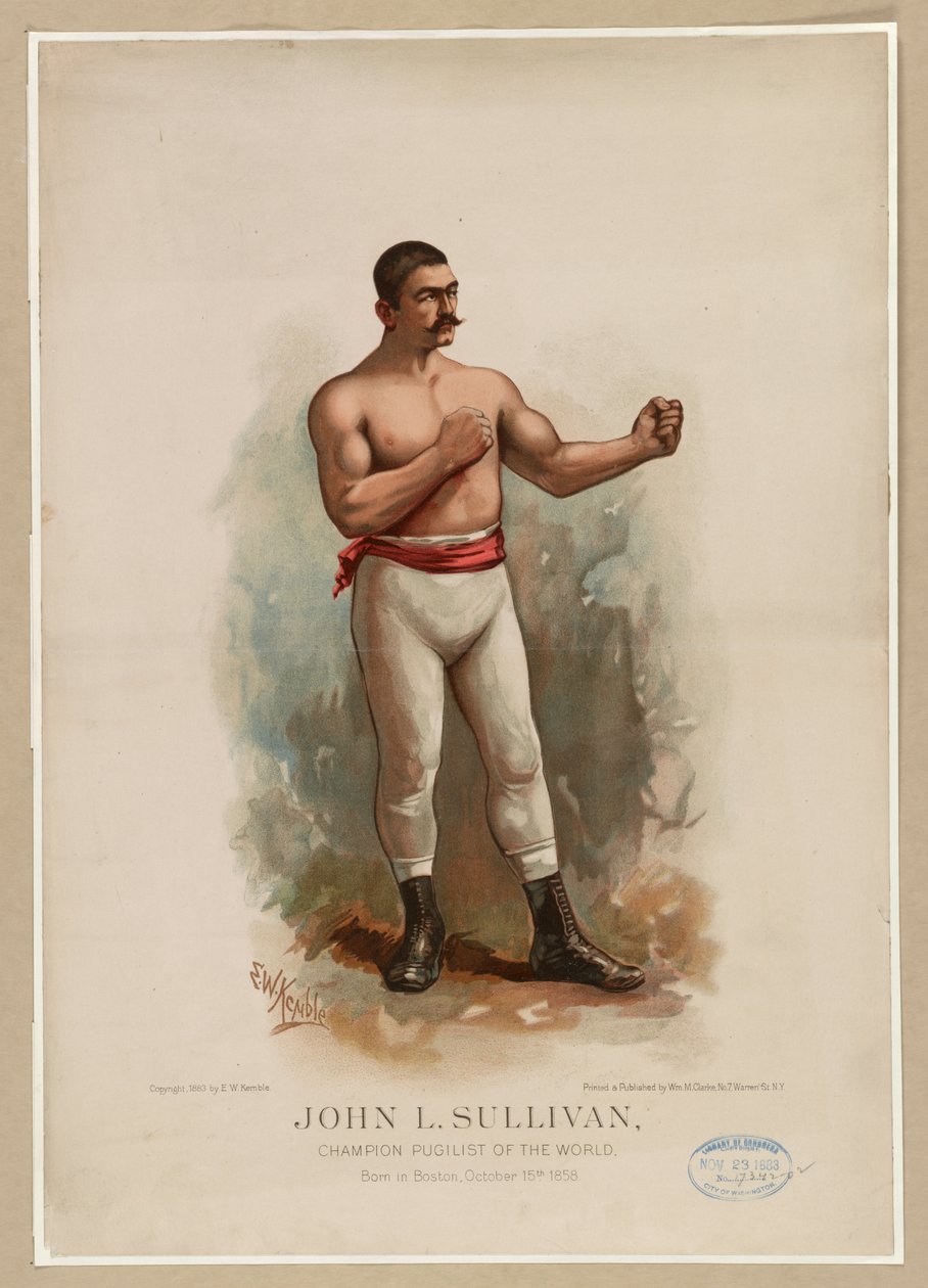 John L. Sullivan, campione pugile del mondo, c. 1883 da Edward Windsor Kemble