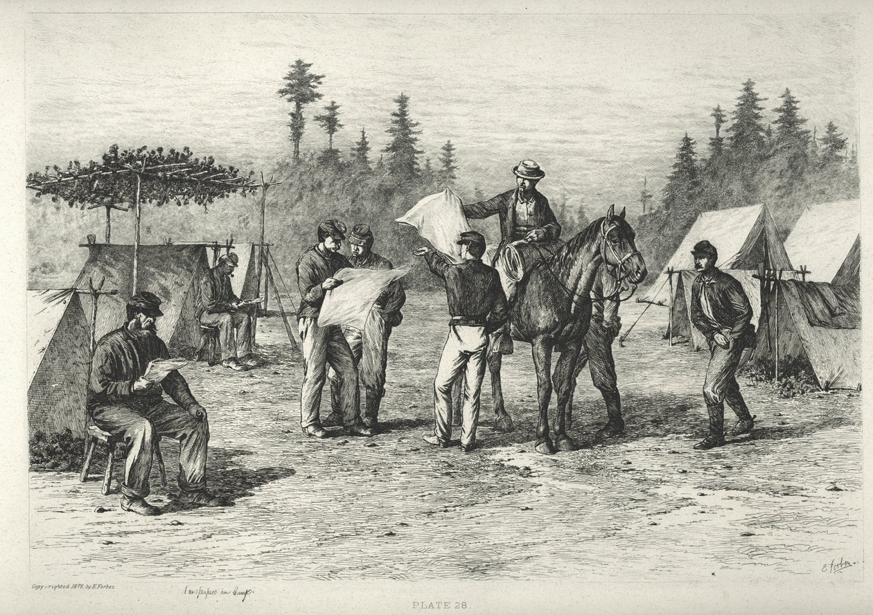 Giornali nel campo da Edwin Austin Forbes