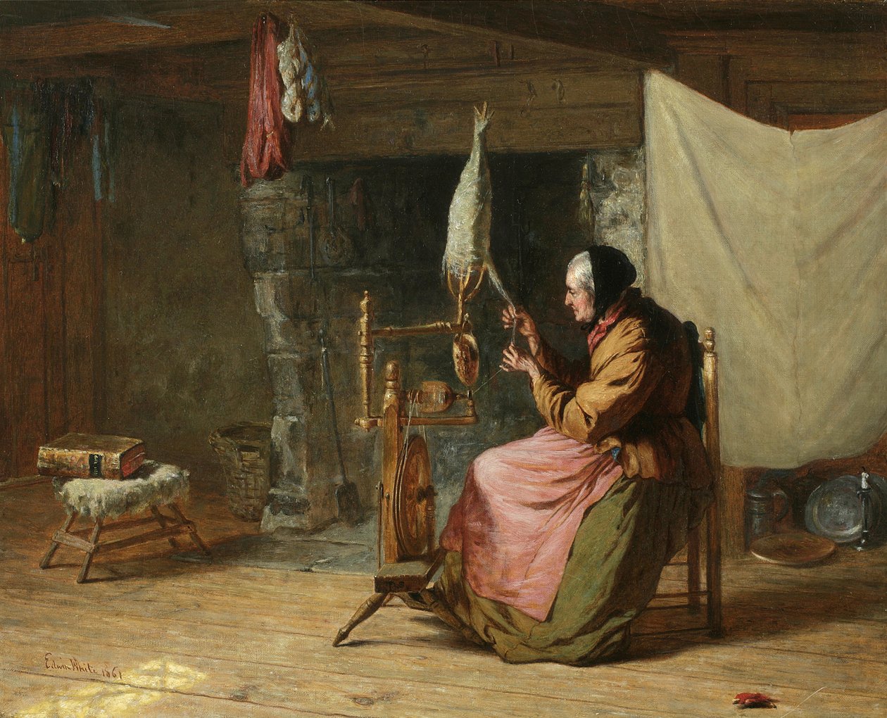 Tempi antichi - noto anche come Filatura del lino, Tempi antichi, 1861 da Edwin White