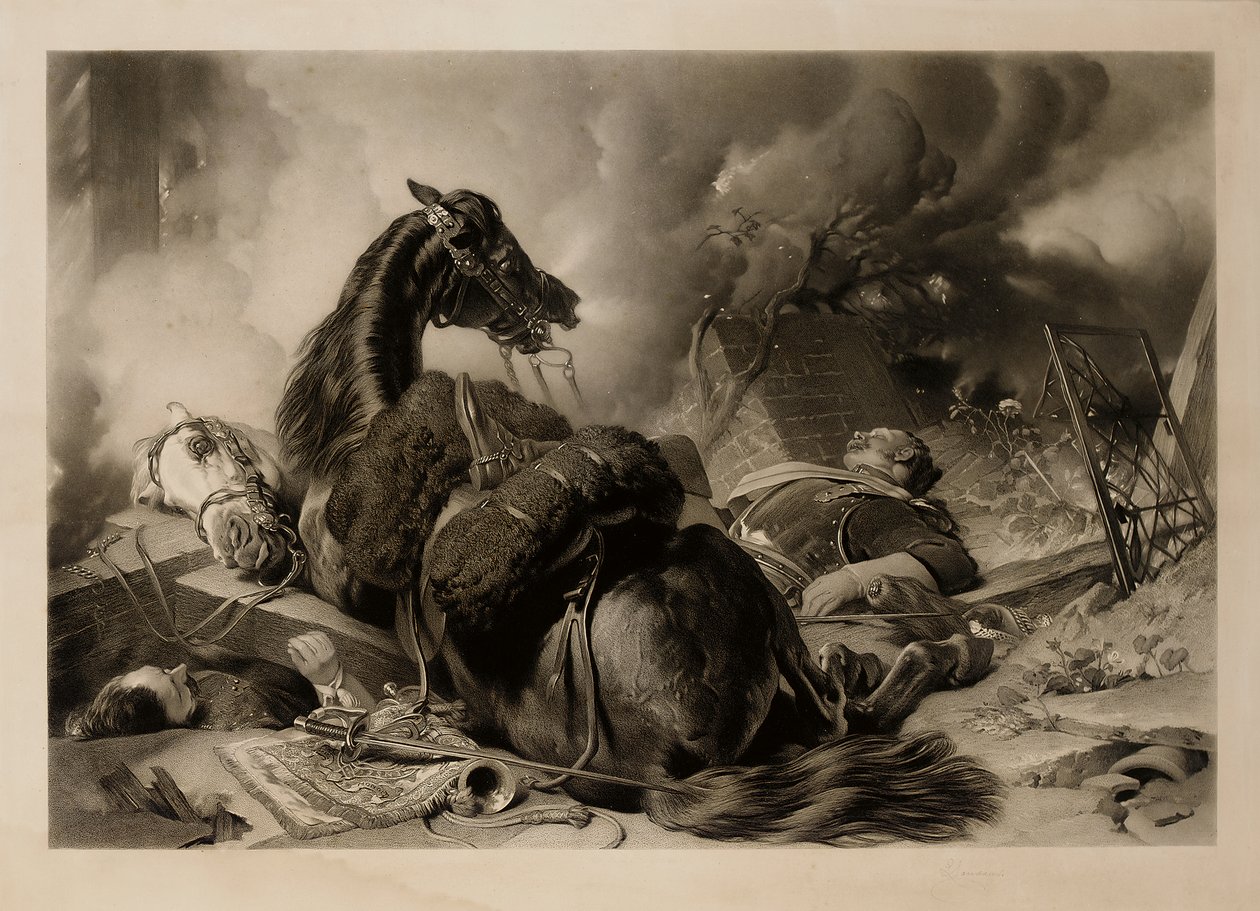 Tempo di Guerra e Tempo di Pace, incisione di Thomas Lewis Atkinson da Edwin (after) Landseer