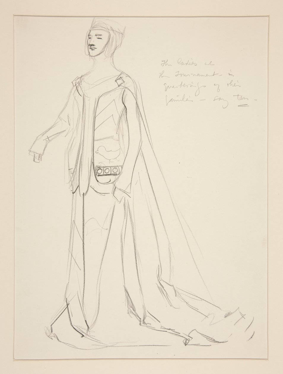 Una signora, bozzetto di costume per Henry Irving da Edwin Austin Abbey
