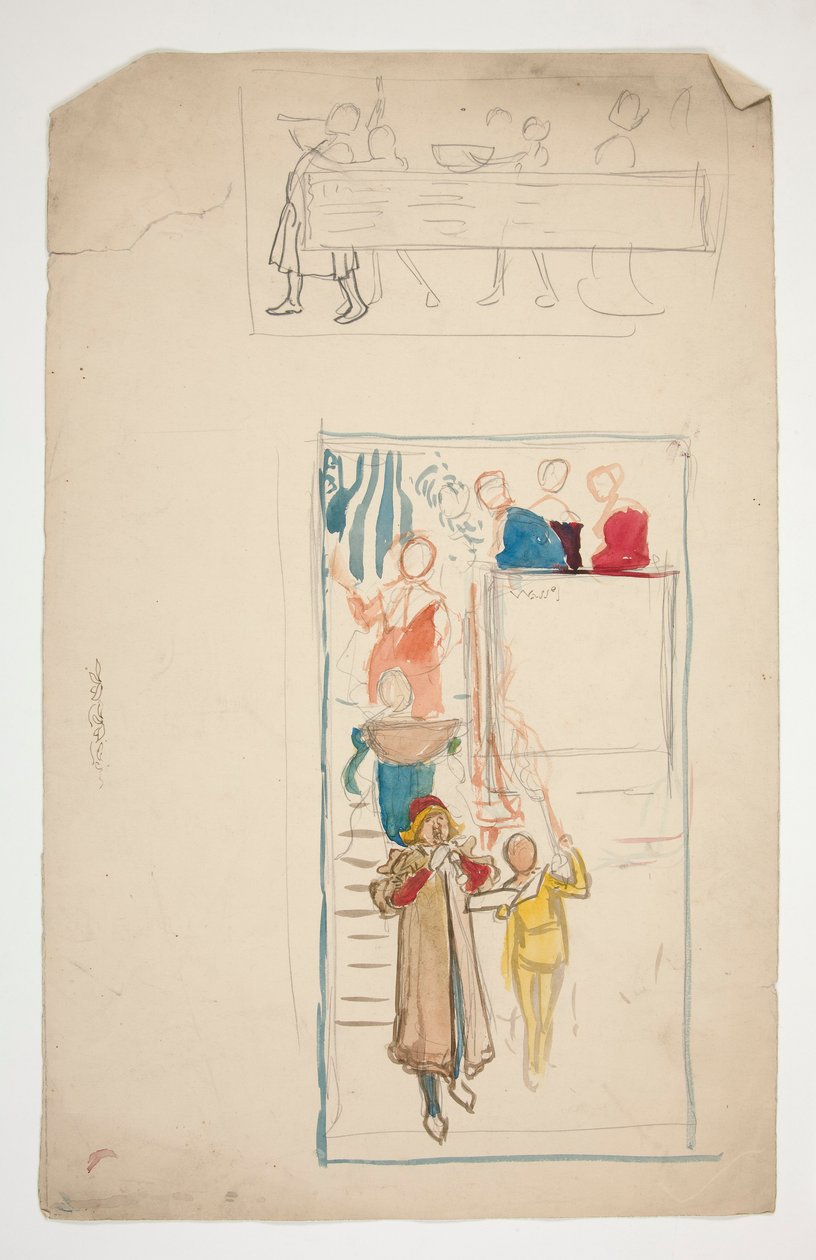 Una processione - illustrazione non identificata per una commedia (?) da Edwin Austin Abbey