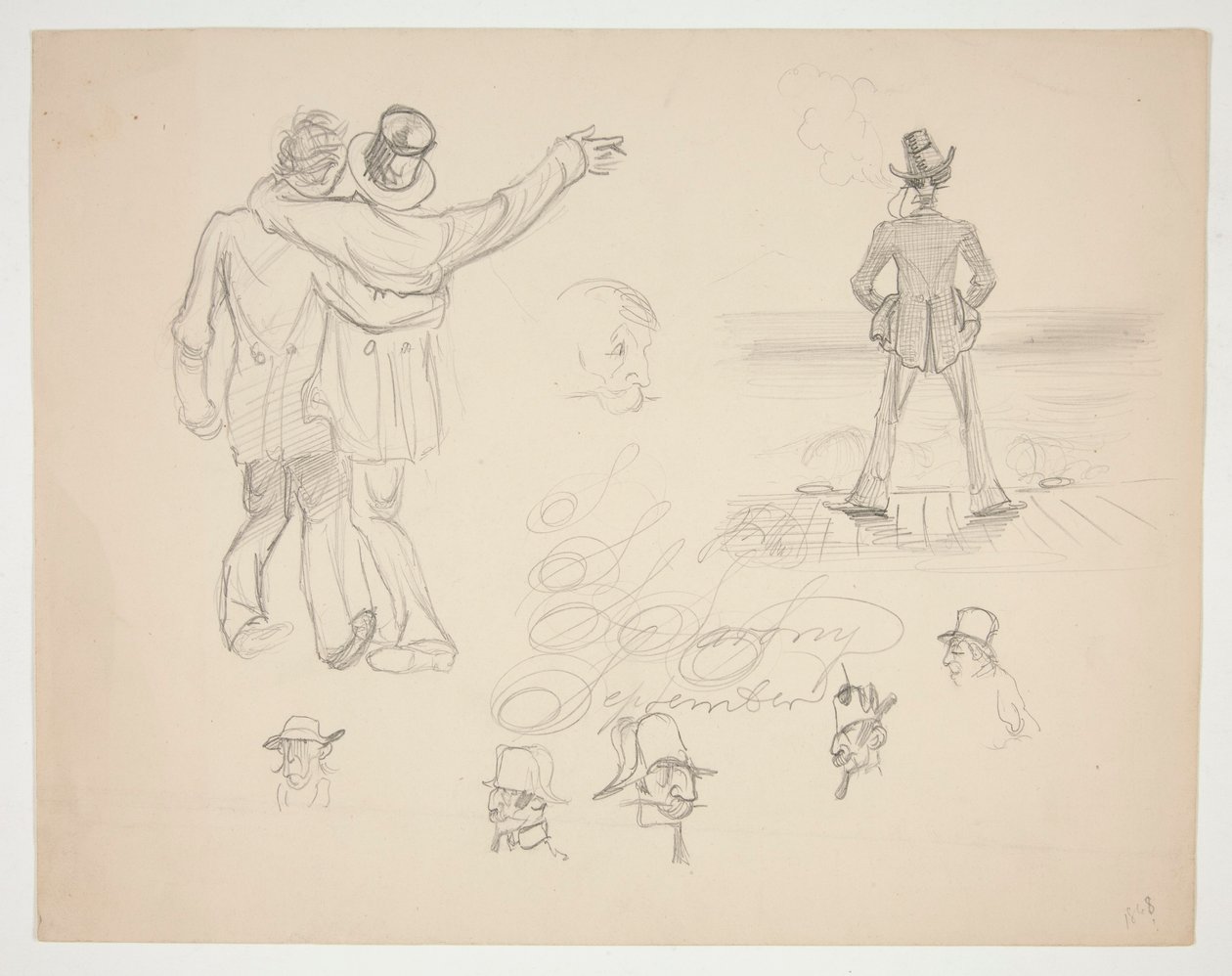 Studi di figure maschili assortite da Edwin Austin Abbey
