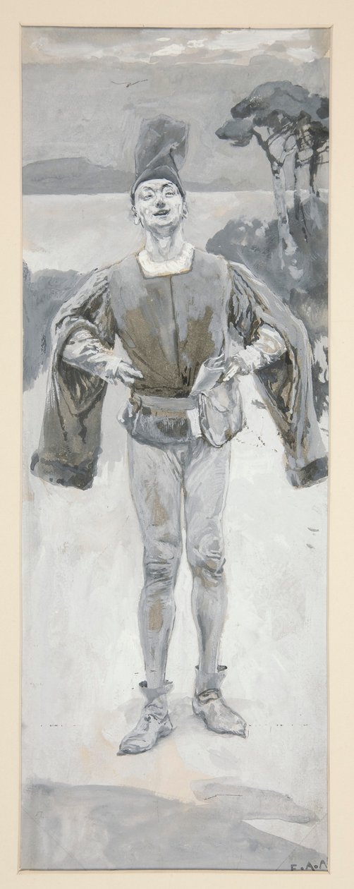 Autolycus, illustrazione per Ballate e Musica di Ballate che illustrano Shakespeare da Edwin Austin Abbey