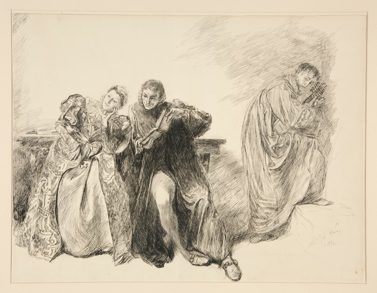 Bianca e Lucentio, da Atto III, Scena i, La bisbetica domata da Edwin Austin Abbey