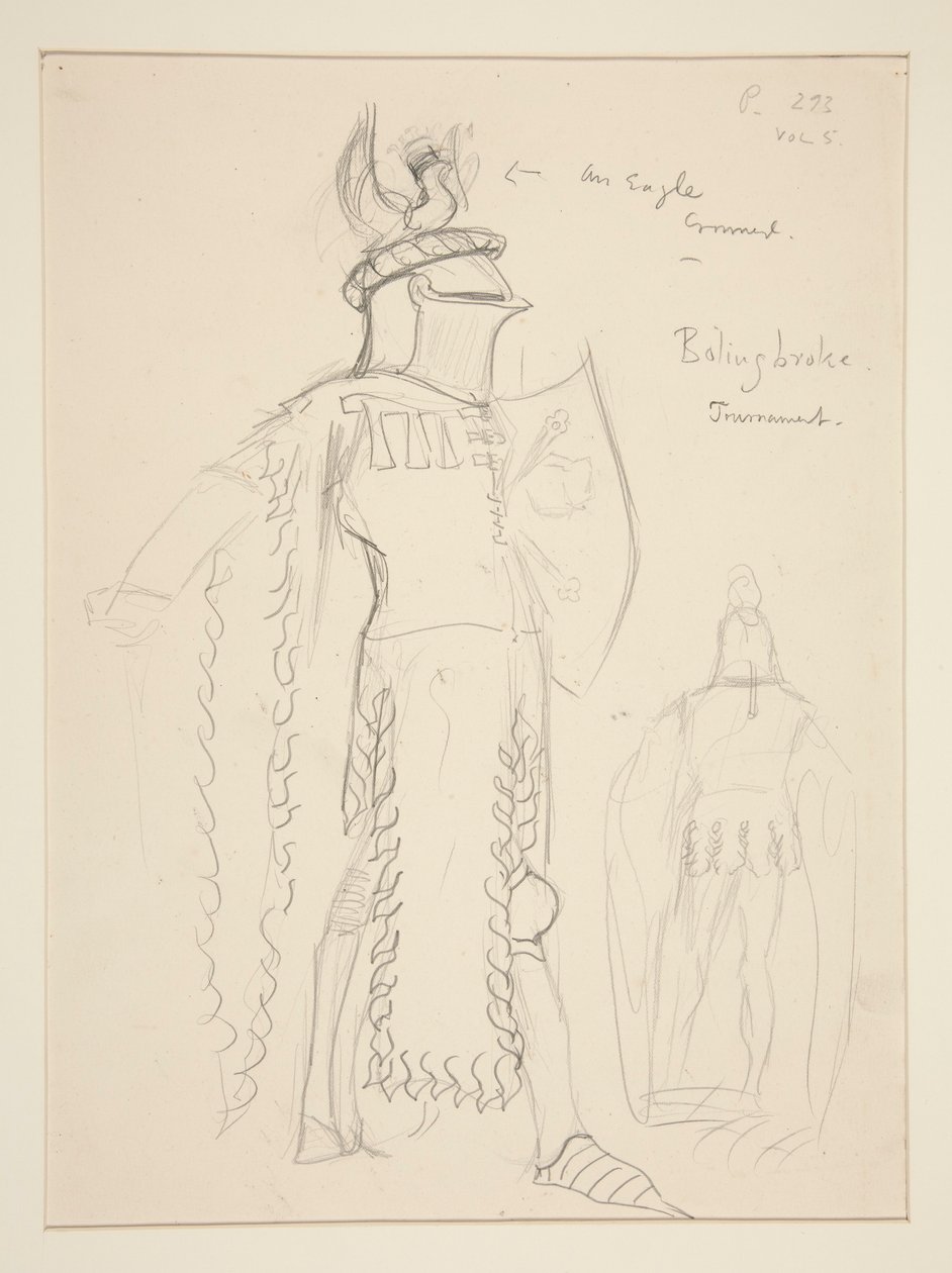 Bolingbroke (Scena del torneo), bozzetto di costume per Henry Irving da Edwin Austin Abbey