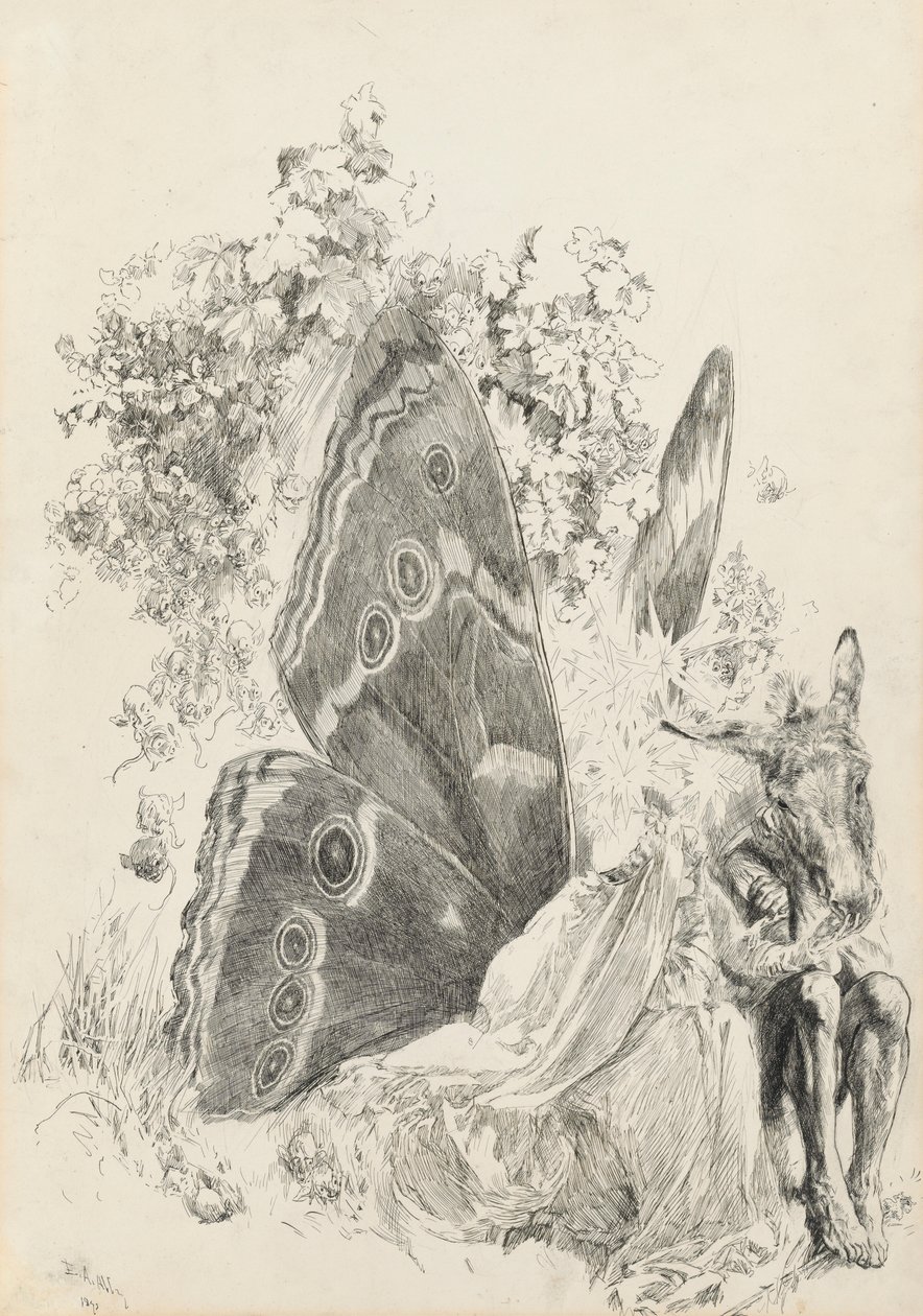 Bottom e Titania, illustrazione per Sogno di una notte di mezza estate da Edwin Austin Abbey