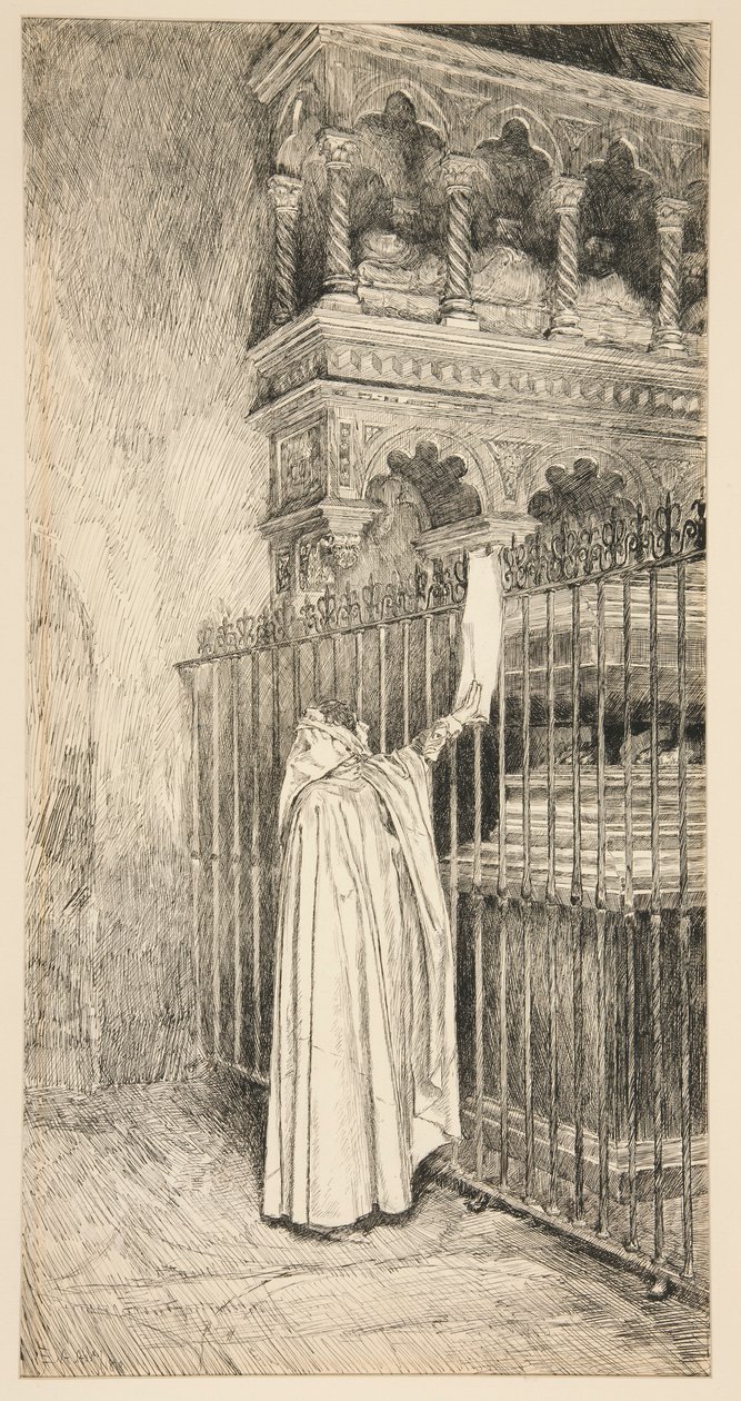 Claudio (legge da un rotolo): da Edwin Austin Abbey