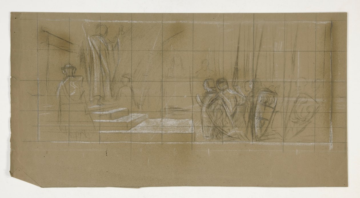 Studio di composizione per La Partenza, dalla serie La Ricerca del Santo Graal (una serie di quindici dipinti per la Biblioteca Pubblica di Boston, completata nel 1901) da Edwin Austin Abbey