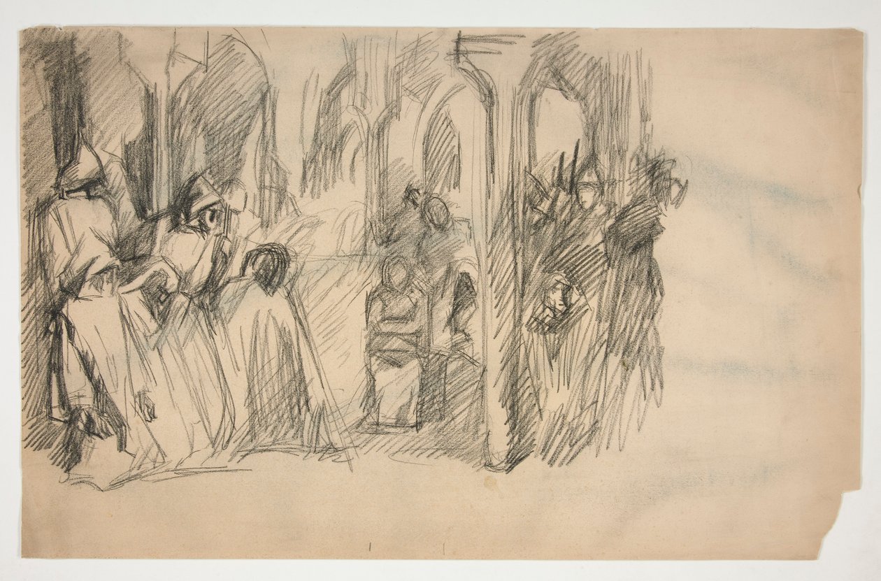 Studio di composizione per la serie di murali La Ricerca del Santo Graal alla Biblioteca Pubblica di Boston da Edwin Austin Abbey