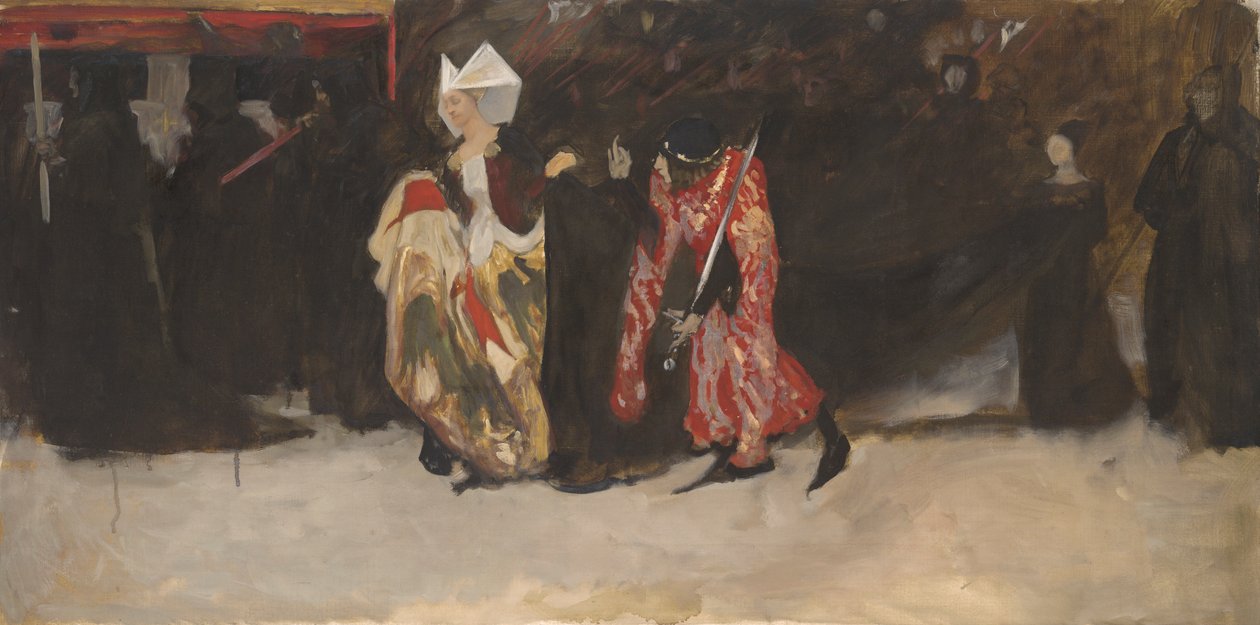 Studio compositivo, per Riccardo, Duca di Gloucester, e la Lady Anne da Edwin Austin Abbey