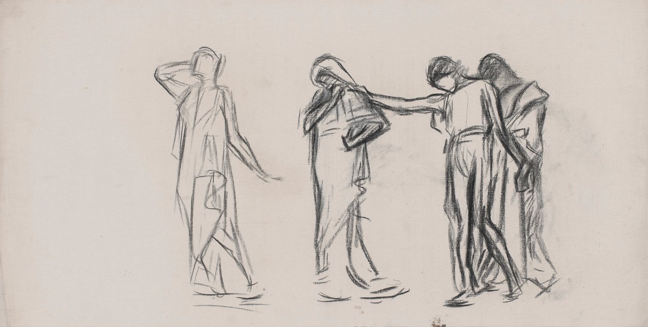 Studio Compositivo, per Le Ore, Camera della Camera dei Rappresentanti, Campidoglio dello Stato della Pennsylvania, Harrisburg da Edwin Austin Abbey