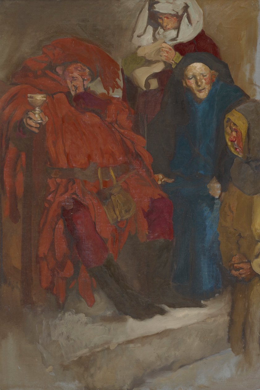 Studio Compositivo, possibilmente per Le Allegre Comari di Windsor da Edwin Austin Abbey