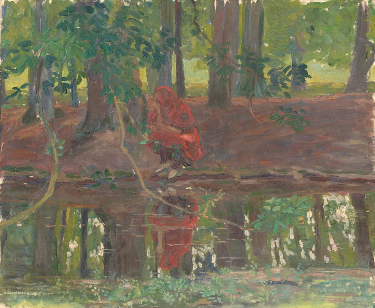 Studio compositivo, possibilmente per La ricerca e il raggiungimento del Santo Graal, Sala di consegna dei libri, Biblioteca pubblica di Boston da Edwin Austin Abbey