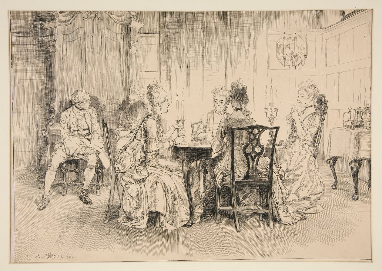 Scena da pranzo - illustrazione per Austin Dobson da Edwin Austin Abbey