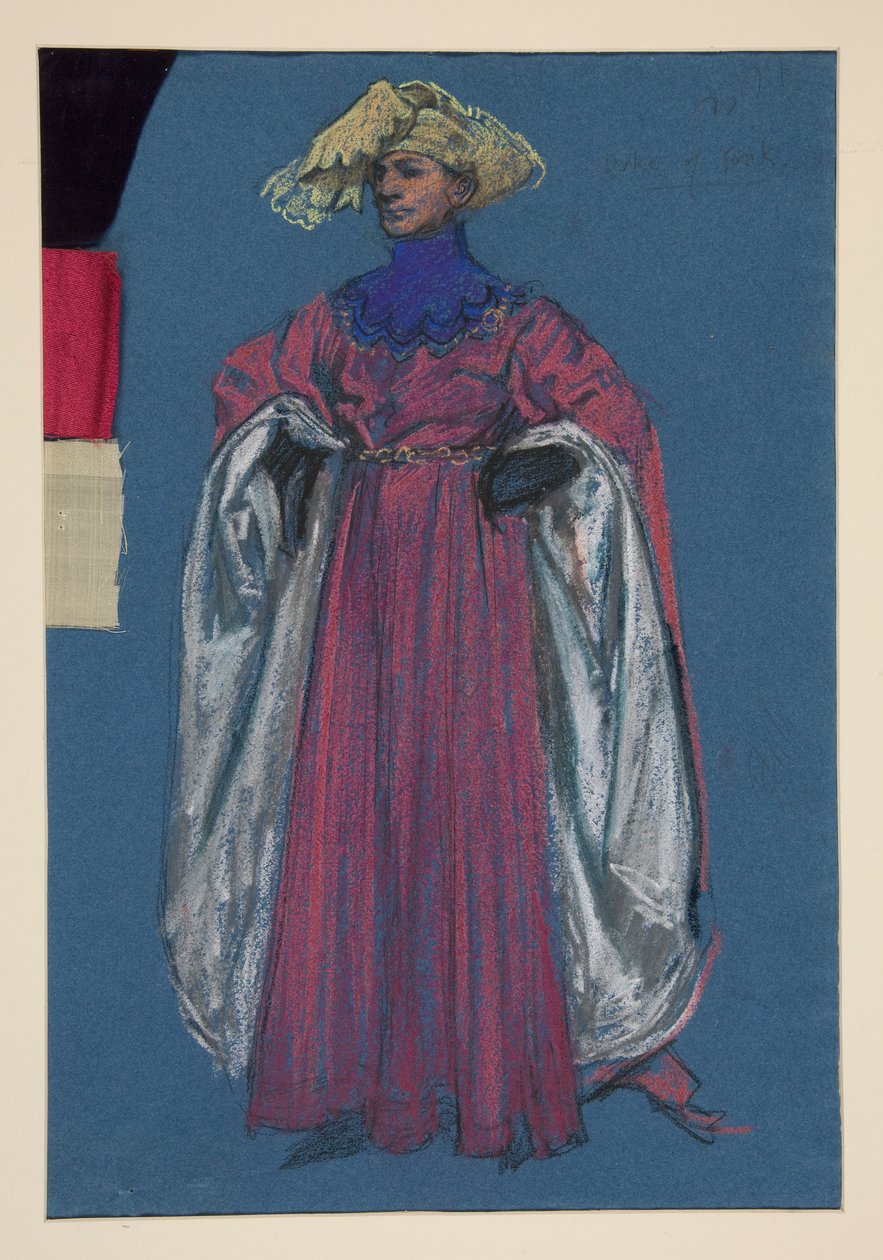 Duca di York, bozzetto di costume per Henry Irving da Edwin Austin Abbey