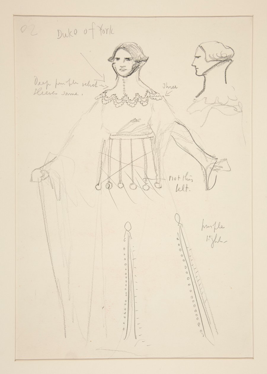 Duca di York, bozzetto di costume per Henry Irving da Edwin Austin Abbey