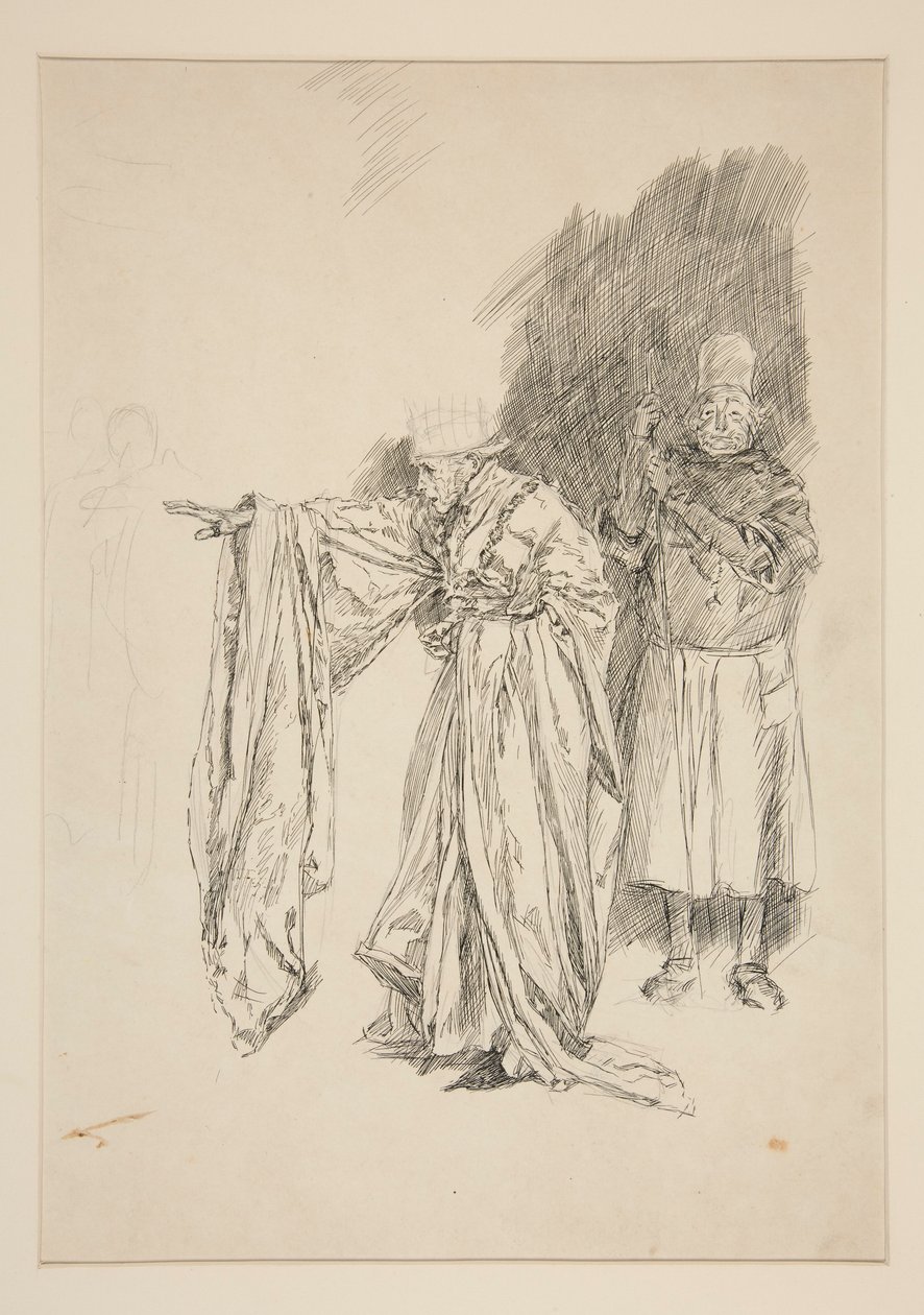 Studio preliminare per il Re - Atto II, Scena III, Tutti da Edwin Austin Abbey