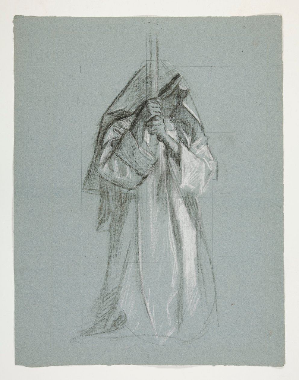 Studio di figura per Sir Lancillotto e Sir Bors che equipaggiano Galahad con i suoi speroni, da La ricerca del Santo Graal (secondo di una serie di quindici dipinti per la Biblioteca Pubblica di Boston, completata nel 1901) da Edwin Austin Abbey