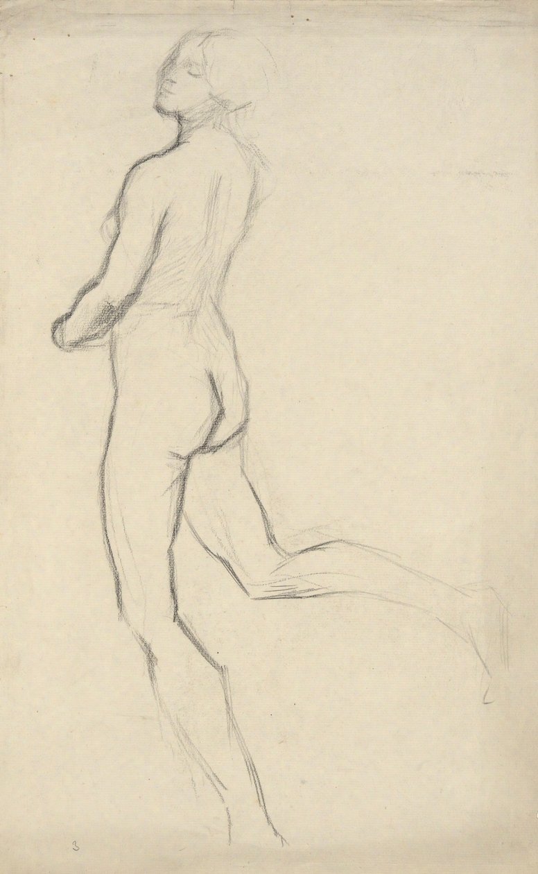 Studio di figura per Le Ore (3 pm) - decorazione murale al Campidoglio di Stato a Harrisburg, Pennsylvania, 1902-1911 (completato da John Singer Sargent) da Edwin Austin Abbey