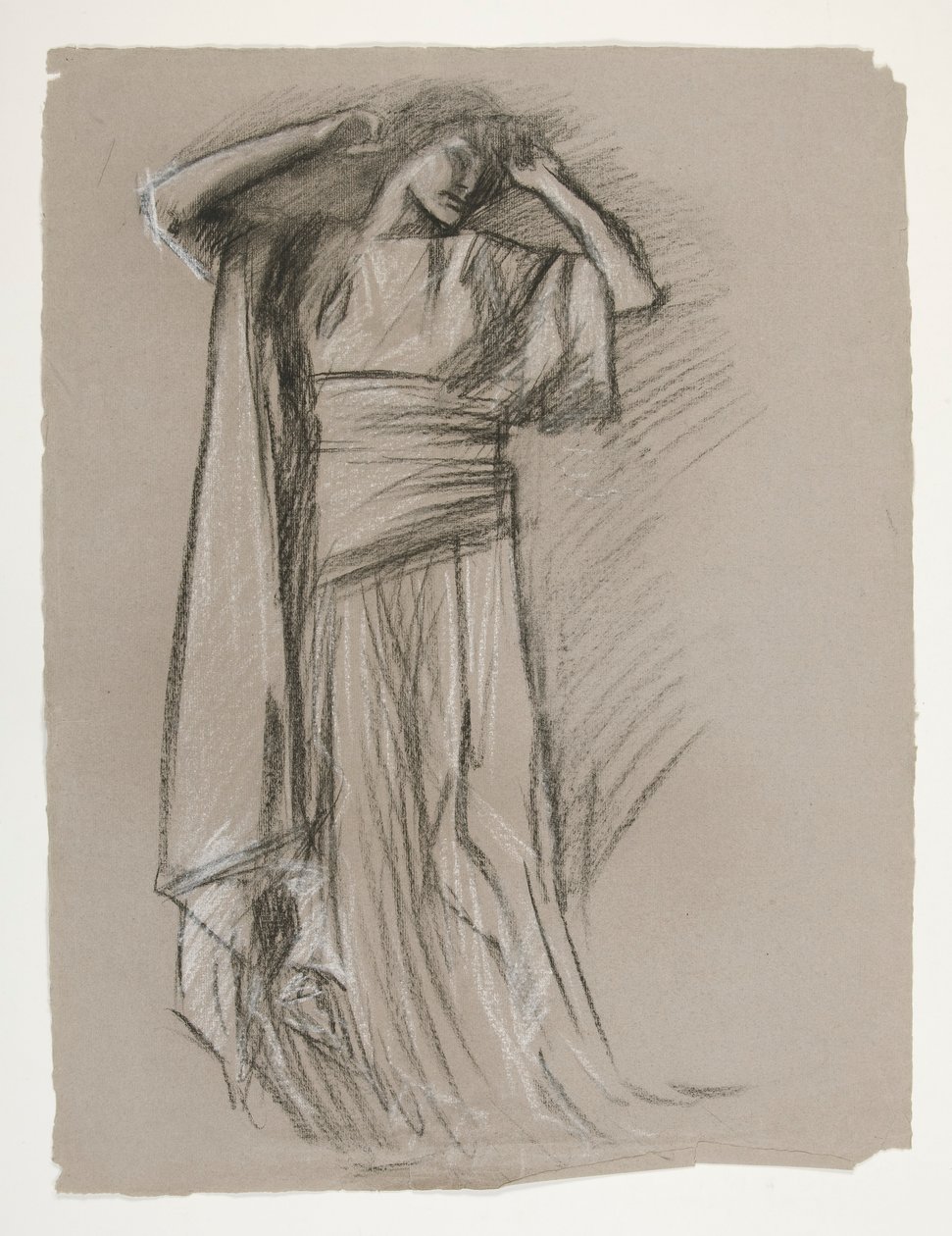 Studio di figura per il Castello delle Fanciulle(?), da La ricerca del Santo Graal (una serie di 15 dipinti per la Biblioteca Pubblica di Boston, completata nel 1901) da Edwin Austin Abbey
