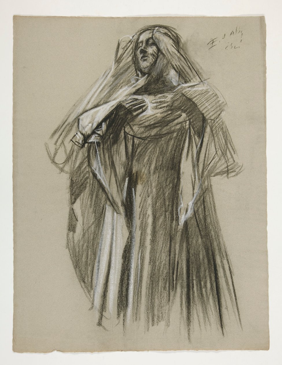 Studio di figura per il piccolo Galahad, da La ricerca del Santo Graal (prima di una serie di quindici murali per la Biblioteca Pubblica di Boston, completata nel 1901) da Edwin Austin Abbey