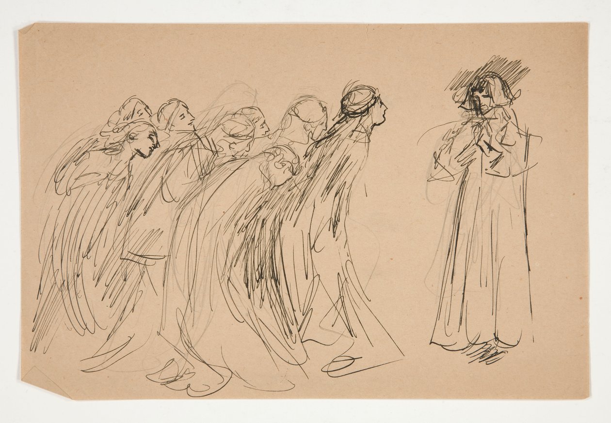 Galahad e le Virtù Prigioniere, studio per La ricerca del Santo Graal (serie di quindici dipinti per la Biblioteca Pubblica di Boston, completata nel 1901) da Edwin Austin Abbey