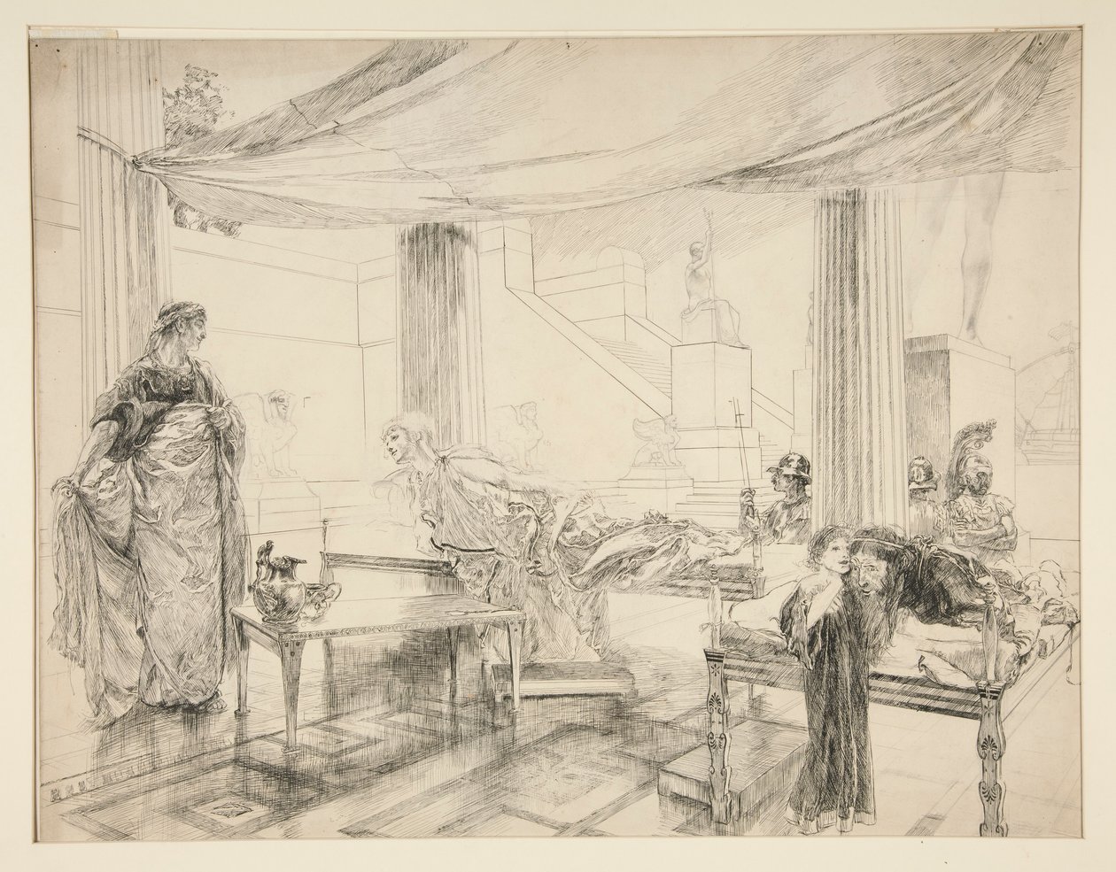 Hermione implora Polixenes (studio per .1122) - Atto I, Scena II, Il racconto d
