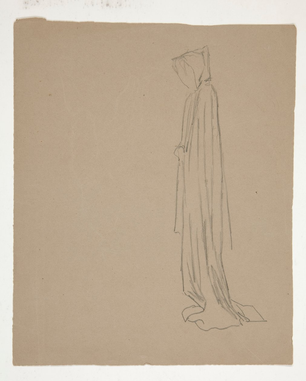 Figura Incappucciata (recto); Studio di una Figura Maschile (verso) da Edwin Austin Abbey