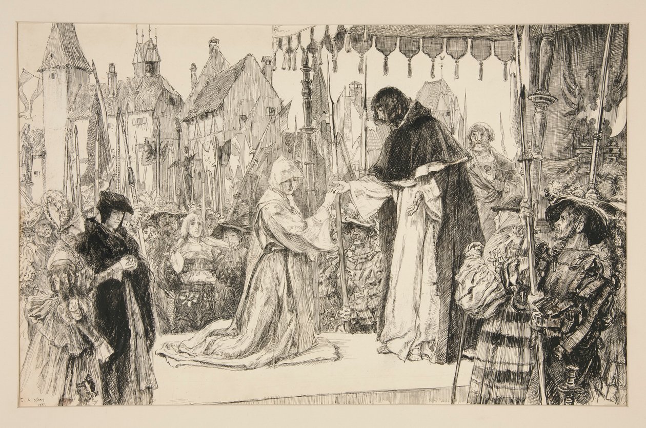 Isabella e il Duca - Atto V, Scena I, Misura per Misura da Edwin Austin Abbey