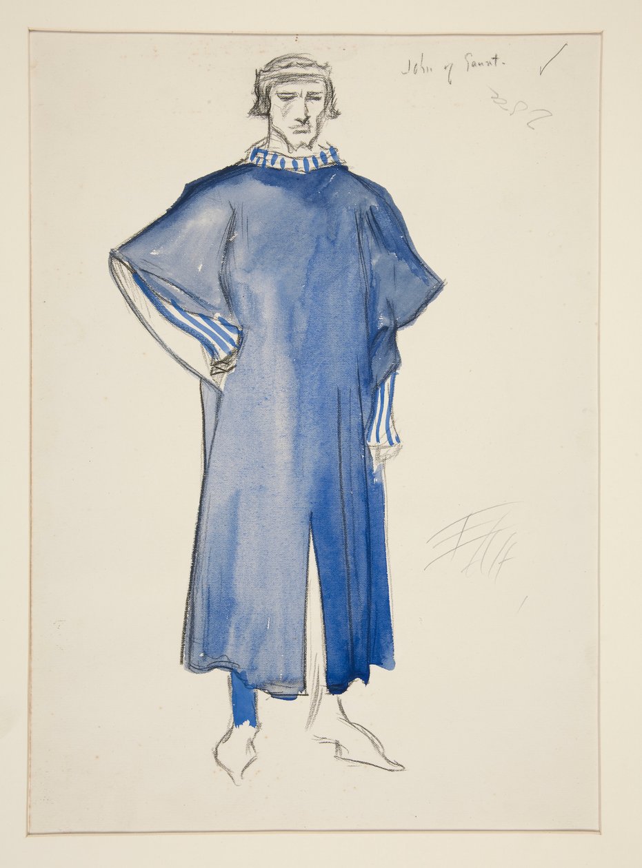 Giovanni di Gaunt, bozzetto di costume per Henry Irving da Edwin Austin Abbey
