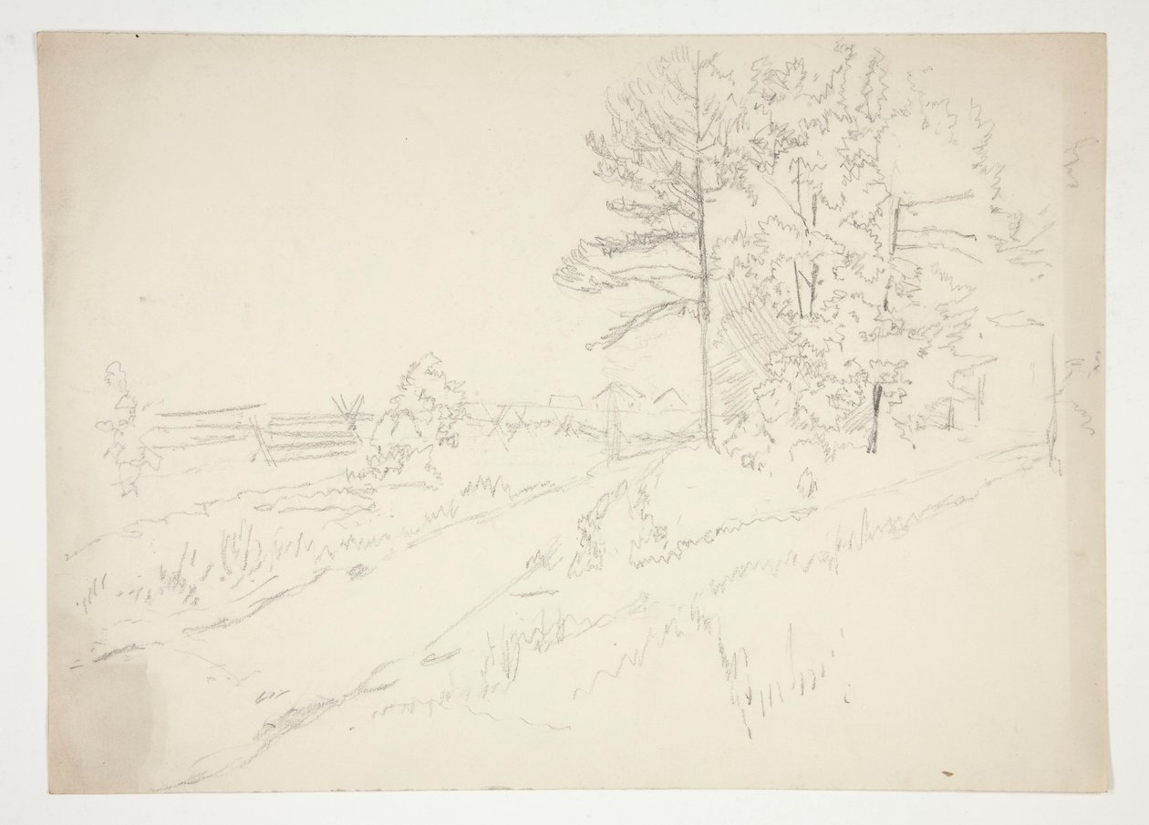 Paesaggio con strada che lo attraversa da Edwin Austin Abbey