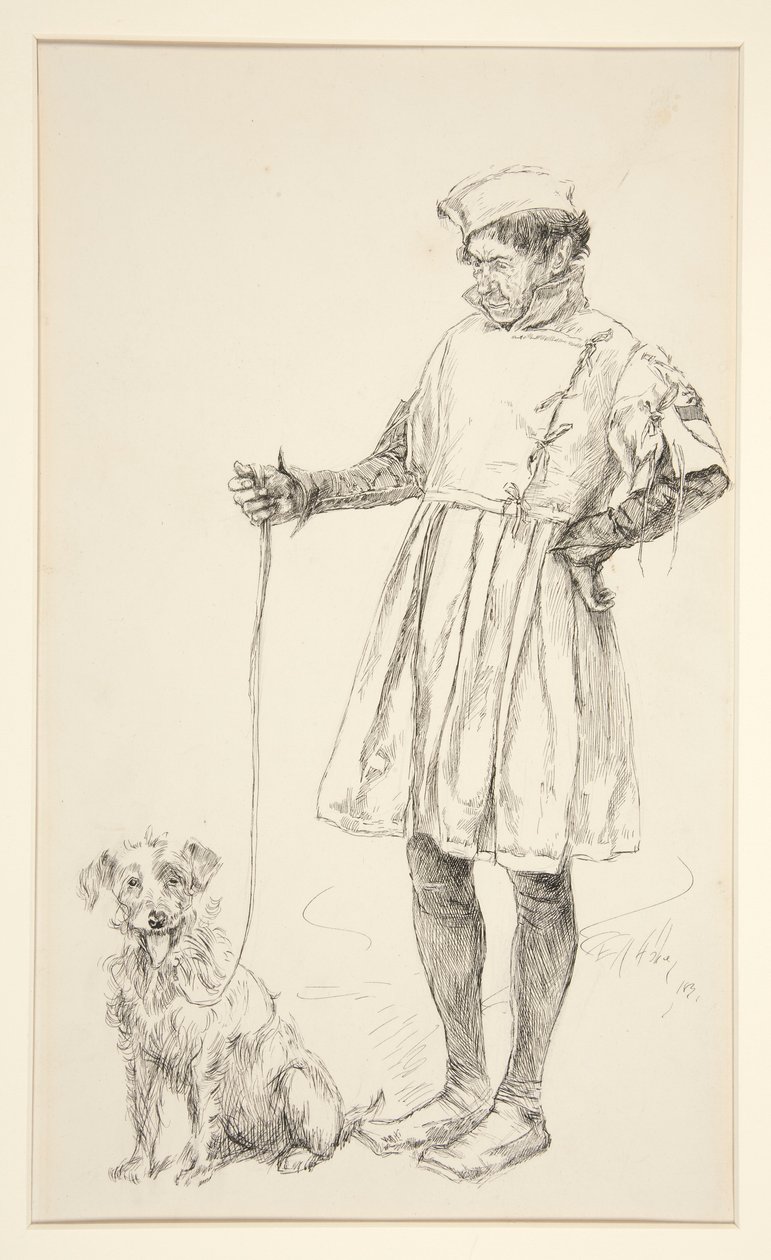 Launce e il suo cane, da Atto IV, Scena iv, Due gentiluomini di Verona da Edwin Austin Abbey