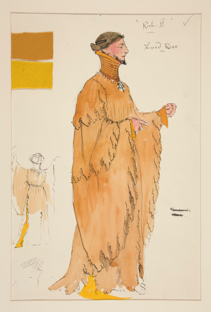 Lord Ross, bozzetto per costume per Henry Irving da Edwin Austin Abbey