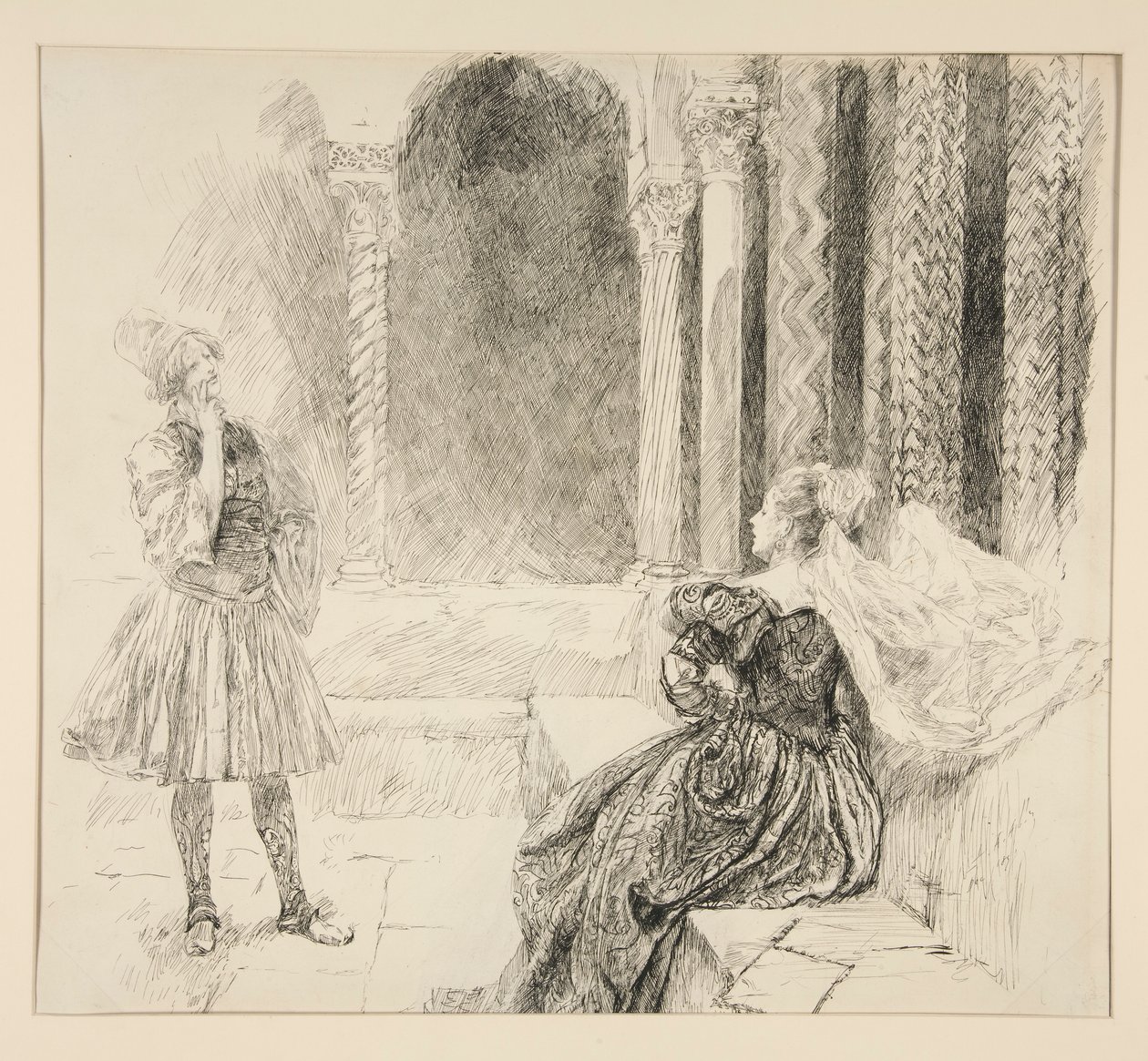 Olivia e Viola, illustrazione per Atto I, Scena V, La dodicesima notte da Edwin Austin Abbey